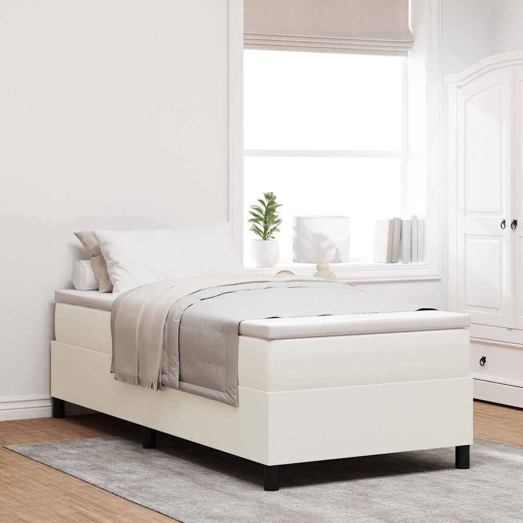 vidaXL Κρεβάτι με ελατήρια Κρέμα και Λευκό 80 x 200 cm