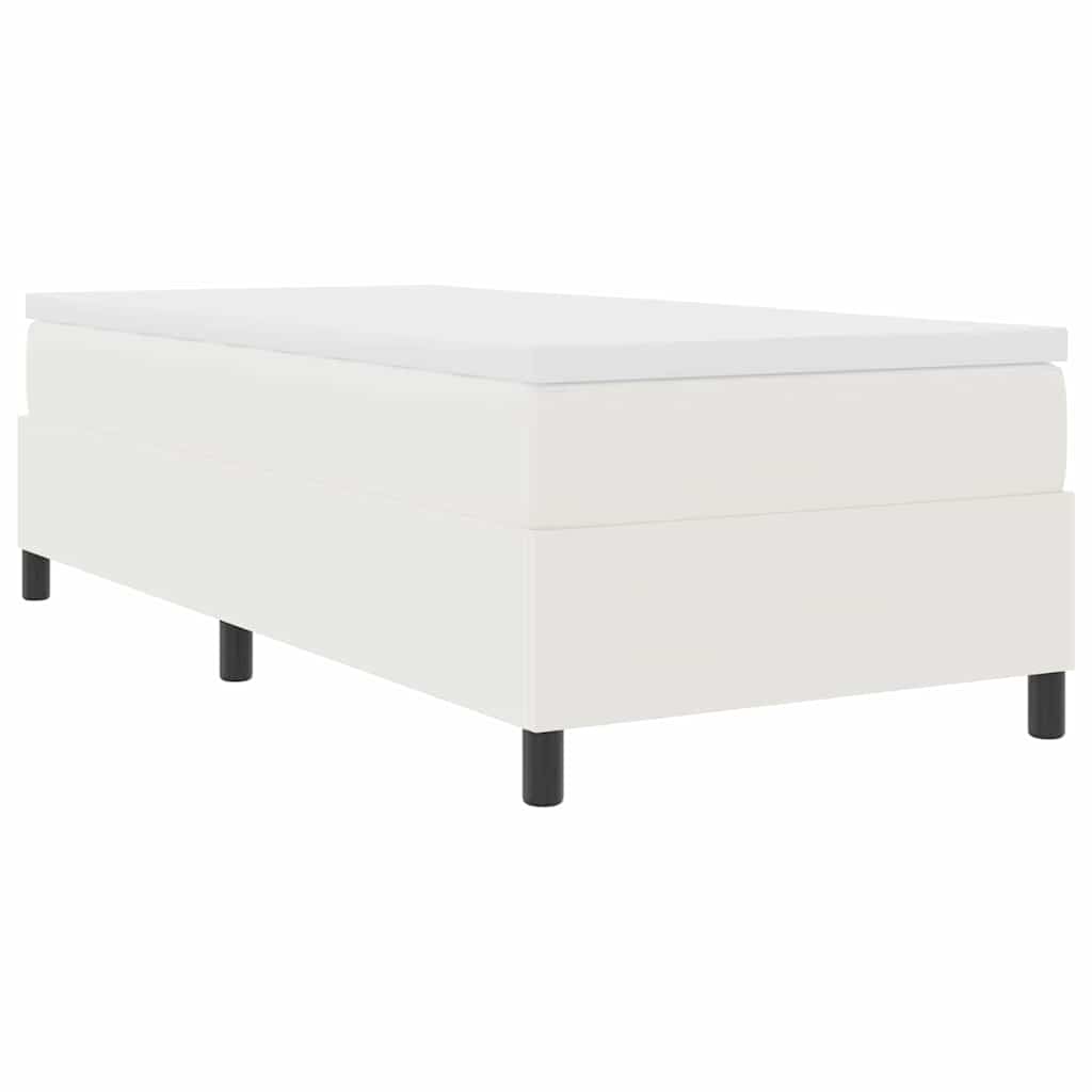vidaXL Κρεβάτι με ελατήρια Κρέμα και Λευκό 90 x 200 cm