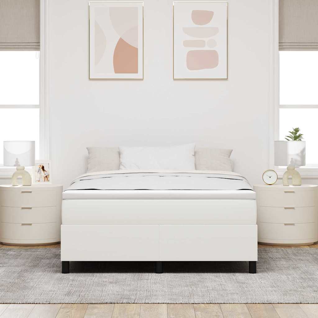 vidaXL Κρεβάτι με ελατήρια Κρέμα και Λευκό 140 x 200 cm