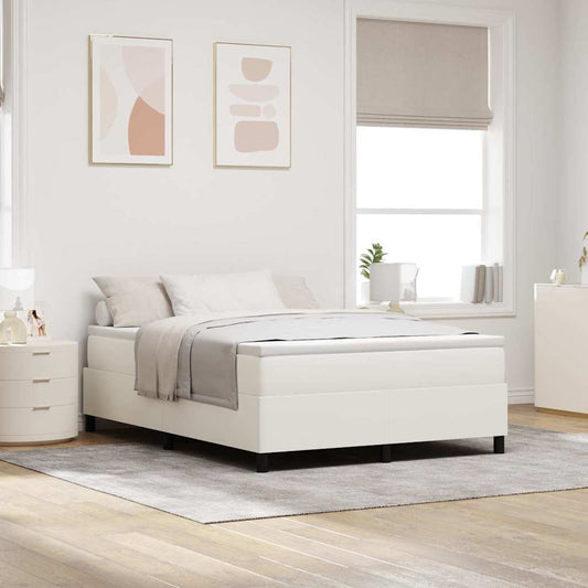 vidaXL Κρεβάτι με ελατήρια Κρέμα και Λευκό 160 x 200 cm