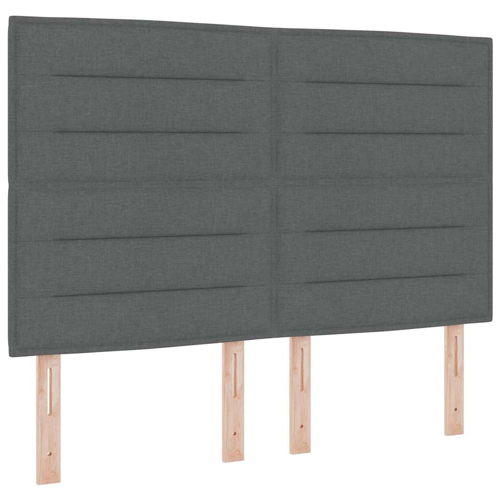 vidaXL Κεφαλάρι με κεφαλάρι Σκούρο Γκρι 144 cm Τεχνητό Δέρμα
