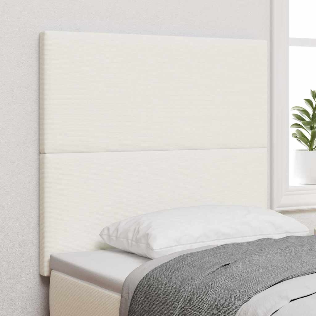 vidaXL Κεφαλάρι Κρεμ 80 cm Υφασμάτινο Κορντουρά