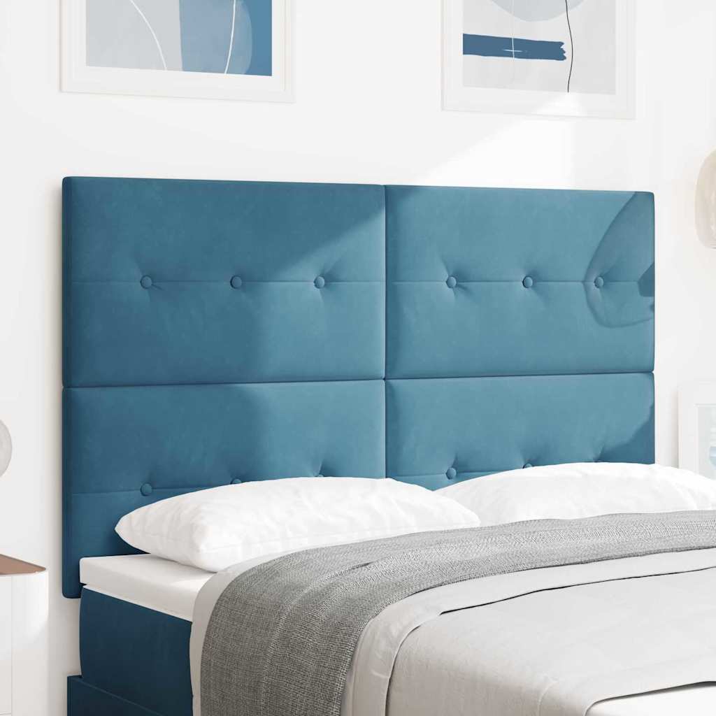 vidaXL Κεφαλάρι Σκούρο Μπλε 144 cm Βελούδο