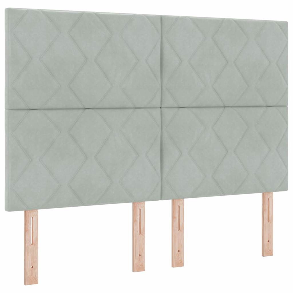 vidaXL Κεφαλάρι Ανοιχτό γκρι 144 cm Βελούδο