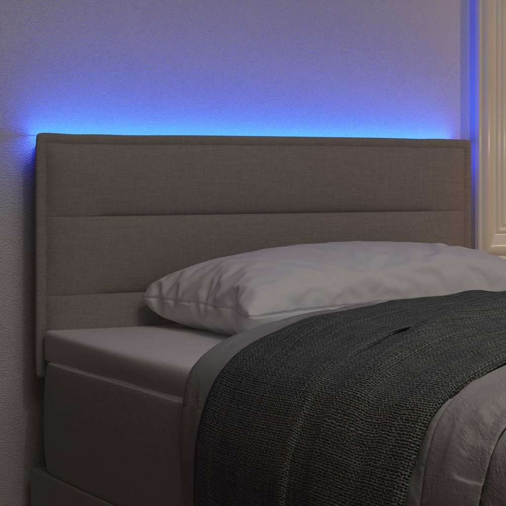 vidaXL LED κεφαλάρι Taupe ύφασμα