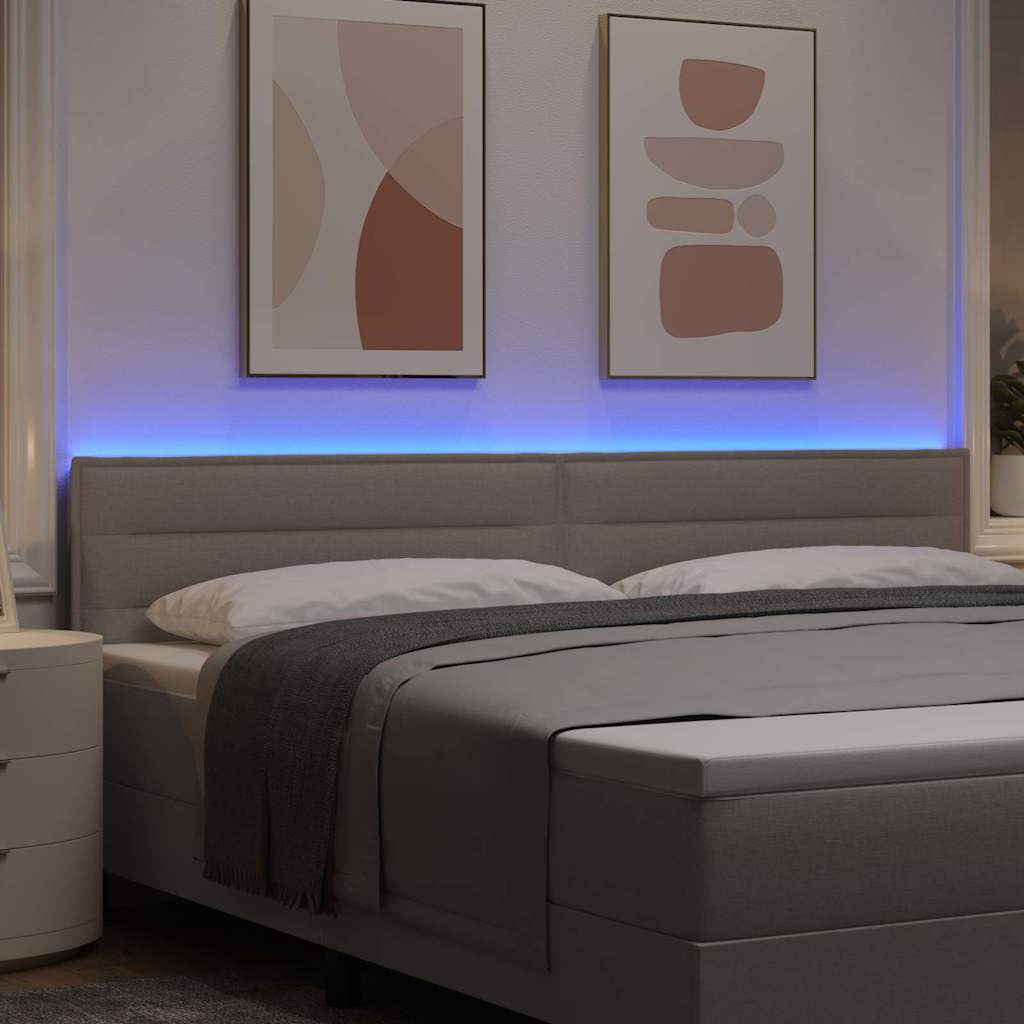 vidaXL LED κεφαλάρι Taupe ύφασμα