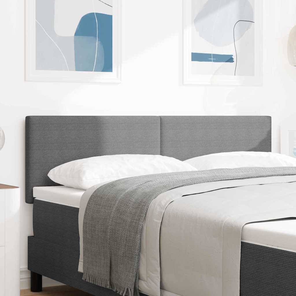 vidaXL LED κεφαλάρι Ανοιχτό γκρι 160 cm Υφασμάτινο Κορντουρά