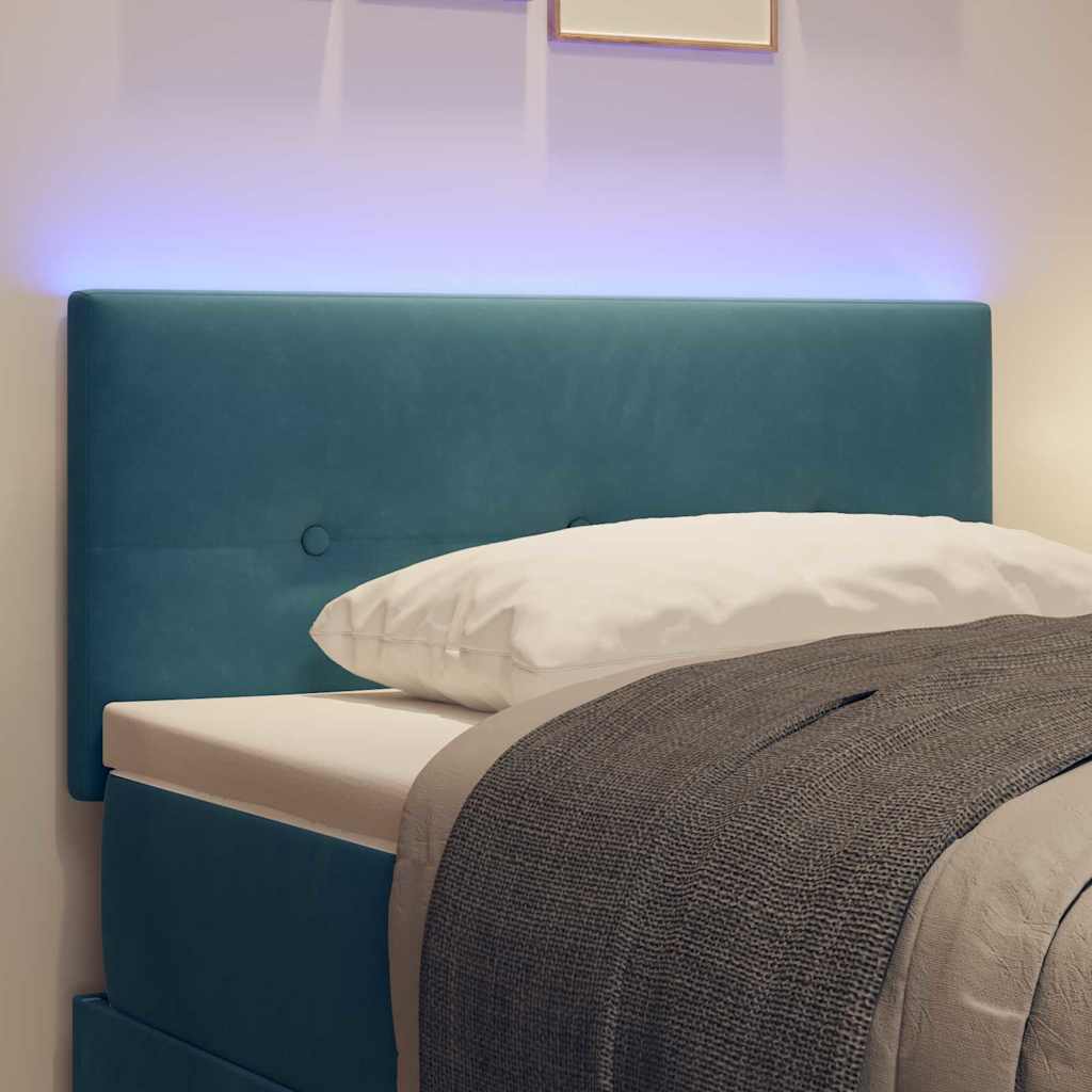 vidaXL LED κεφαλάρι με LED ταινίες φωτός Μπλε 80 cm Βελούδο