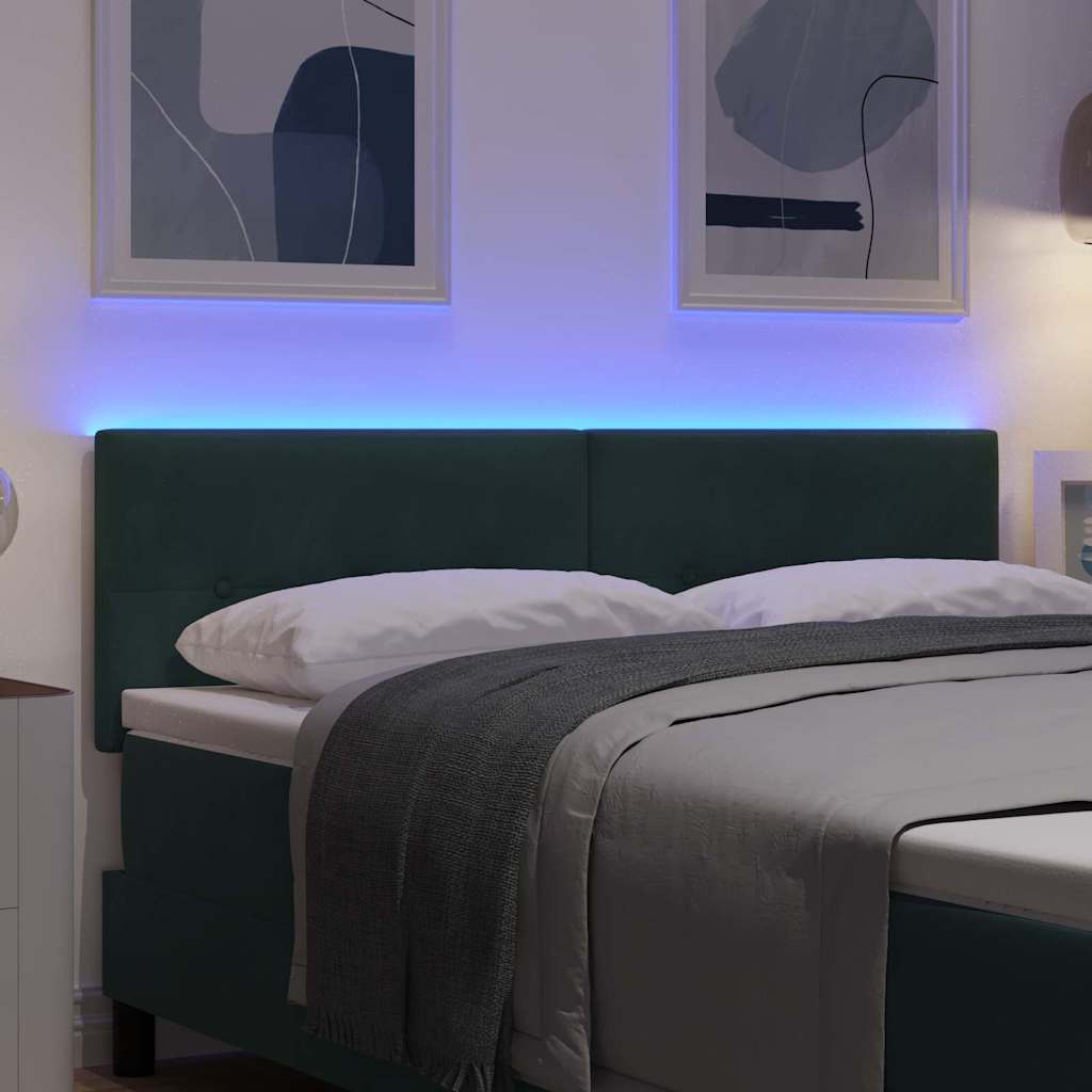 vidaXL LED κεφαλάρι με LED ταινίες φωτός Πράσινο 144 cm Βελούδο