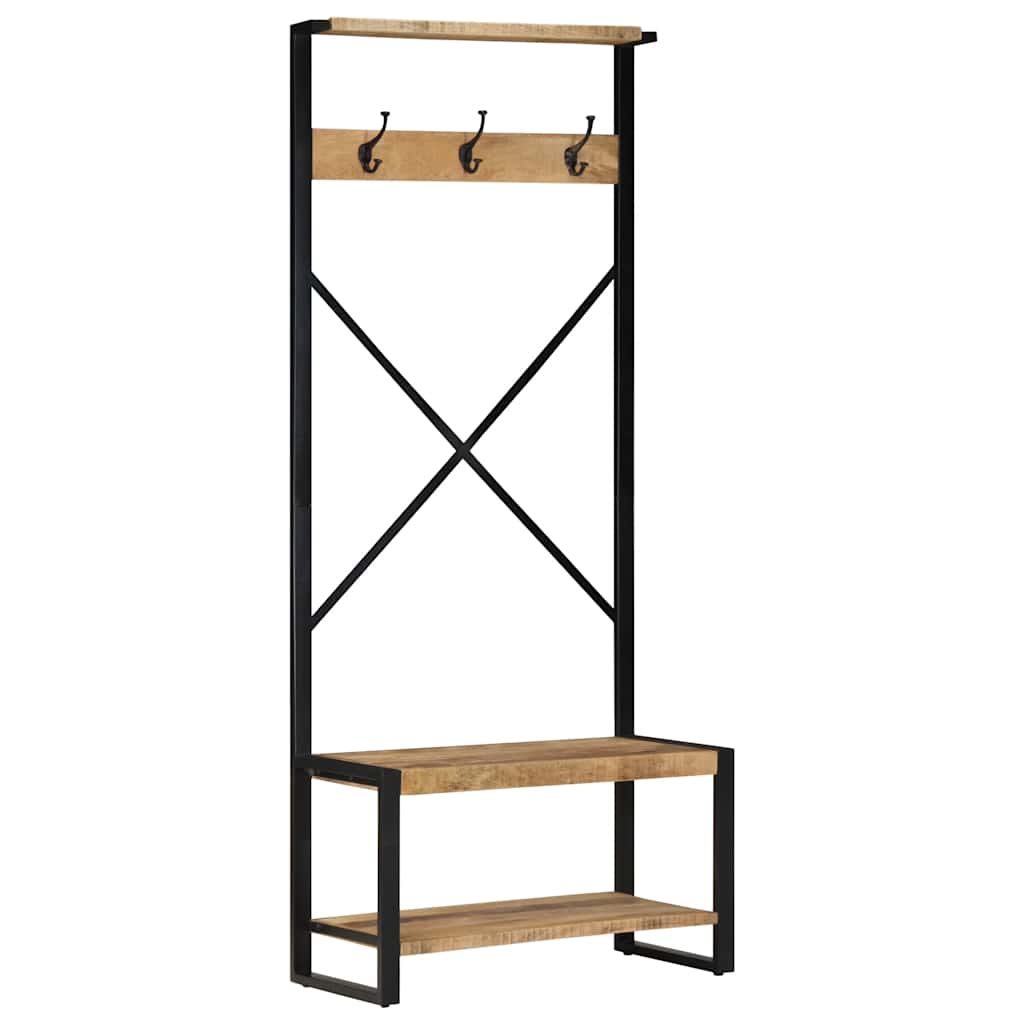 vidaXL Ράφι για ρούχα 80x40x190 cm Στερεό ακατέργαστο ξύλο Mango