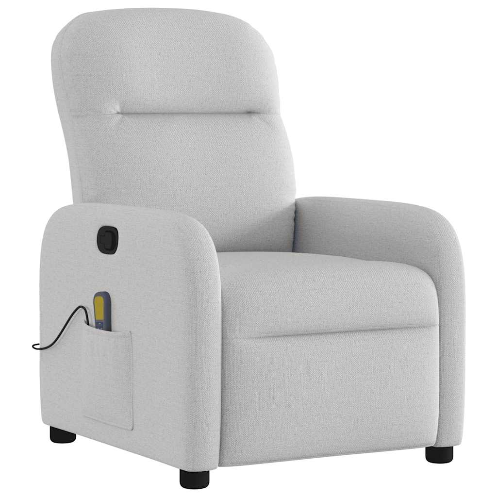 vidaXL καρέκλα ανάκλισης μασάζ Cloud Grey Fabric