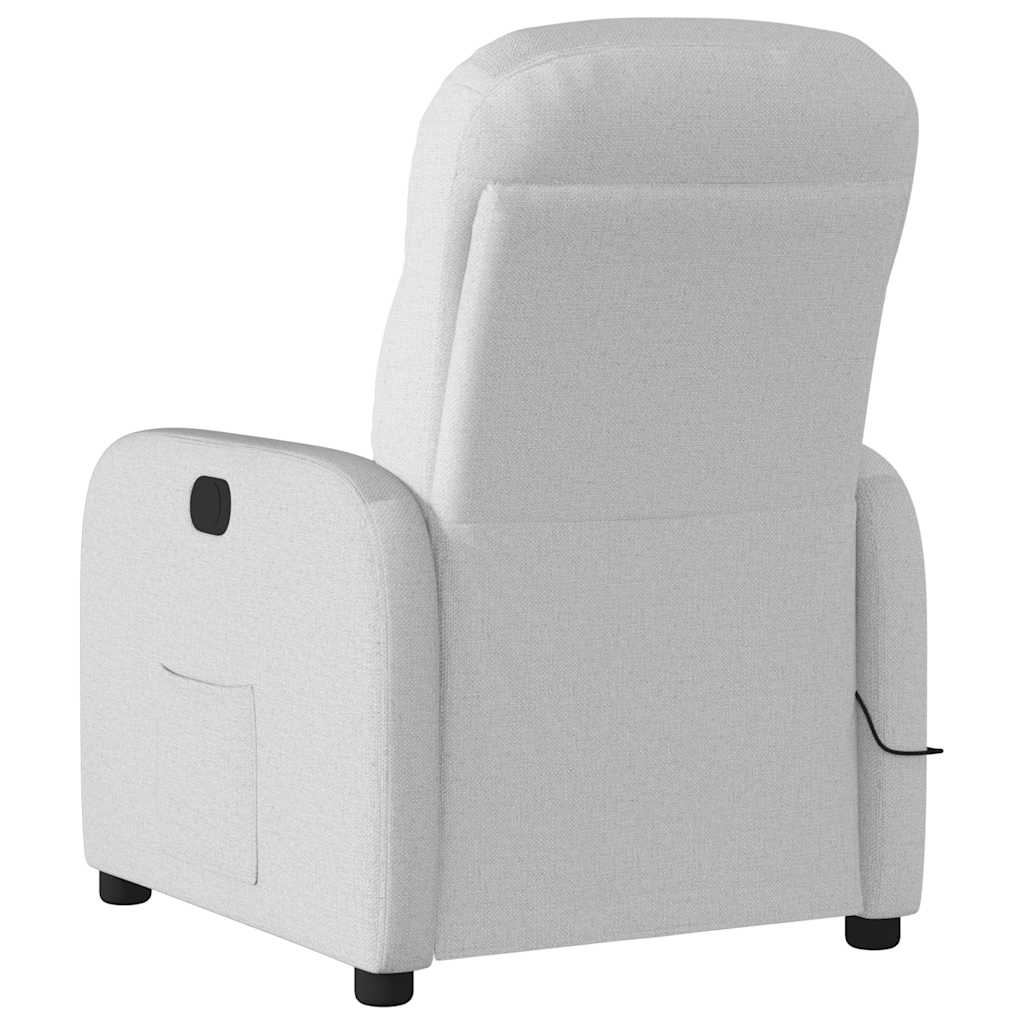vidaXL καρέκλα ανάκλισης μασάζ Cloud Grey Fabric