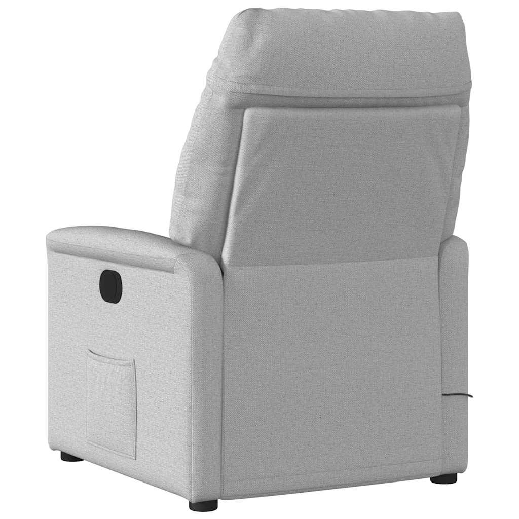 vidaXL καρέκλα ανάκλισης μασάζ Cloud Grey Fabric