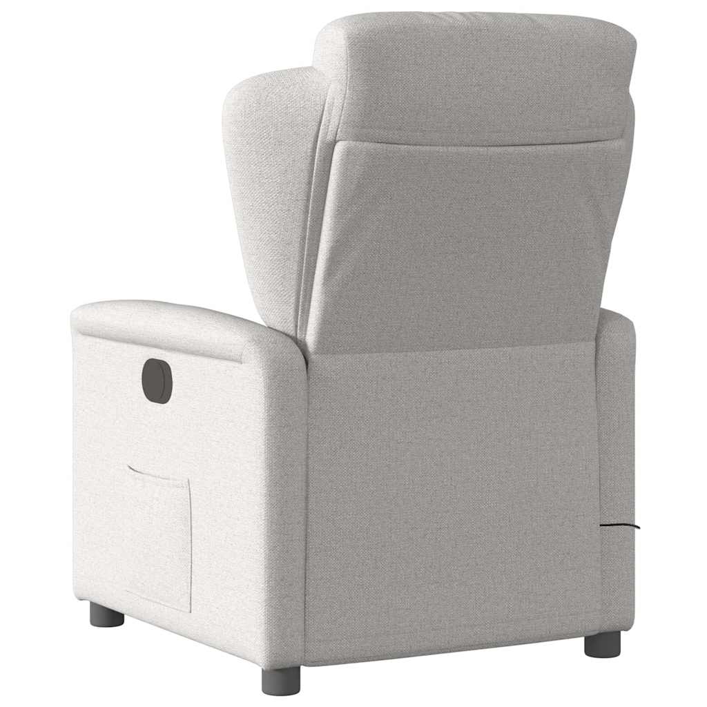 vidaXL καρέκλα ανάκλισης μασάζ Cloud Grey Fabric
