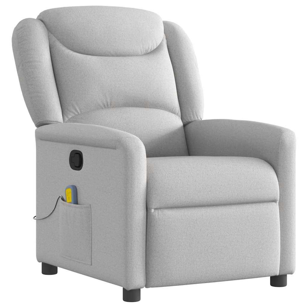 vidaXL καρέκλα ανάκλισης μασάζ Cloud Grey Fabric