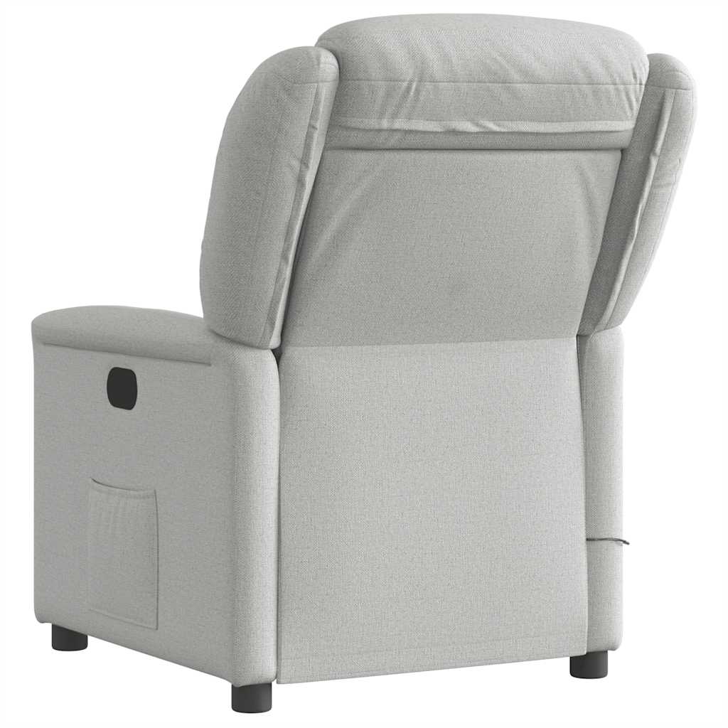 vidaXL καρέκλα ανάκλισης μασάζ Cloud Grey Fabric