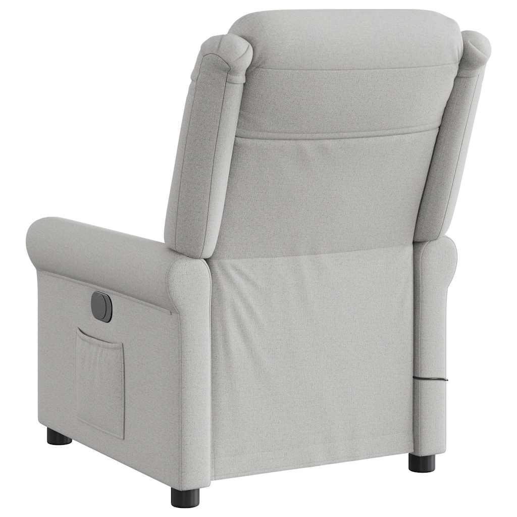 vidaXL καρέκλα ανάκλισης μασάζ Cloud Grey Fabric