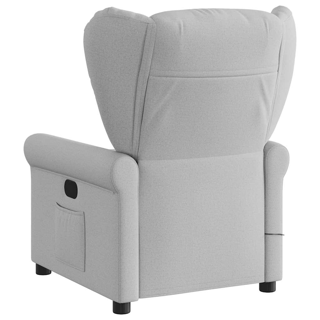vidaXL καρέκλα ανάκλισης μασάζ Cloud Grey Fabric