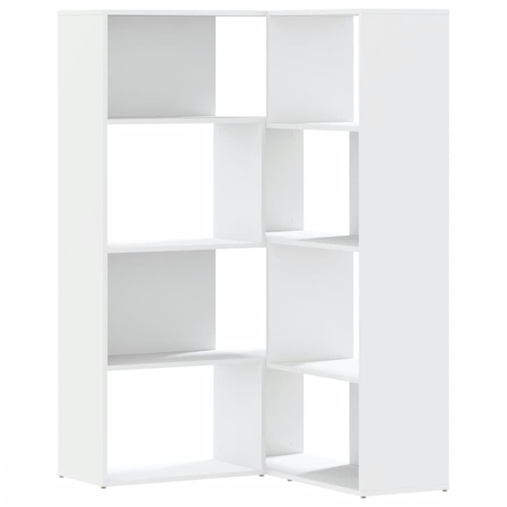 vidaXL Βιβλιοθήκη Γωνιακή 4 Επ. Λευκή 85x85x140 εκ Επεξ. Ξύλο