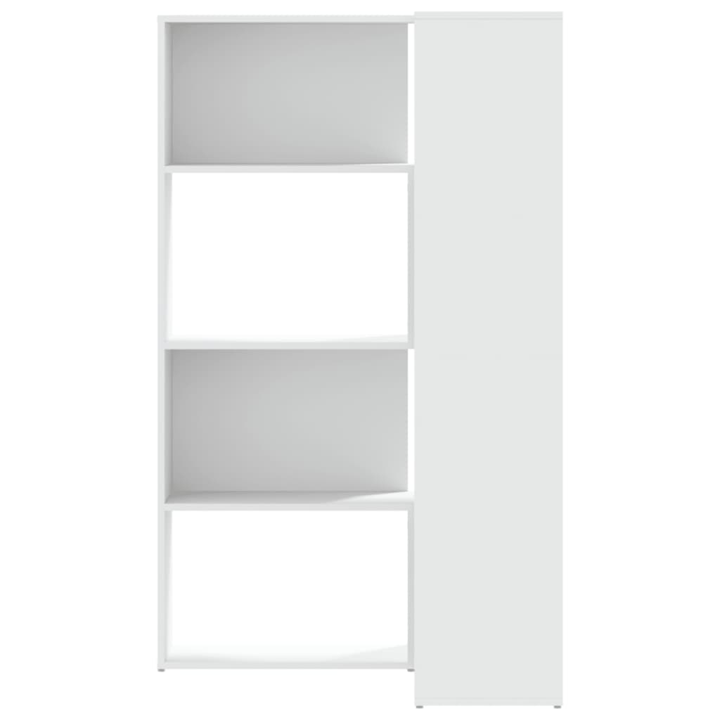 vidaXL Βιβλιοθήκη Γωνιακή 4 Επ. Λευκή 85x85x140 εκ Επεξ. Ξύλο
