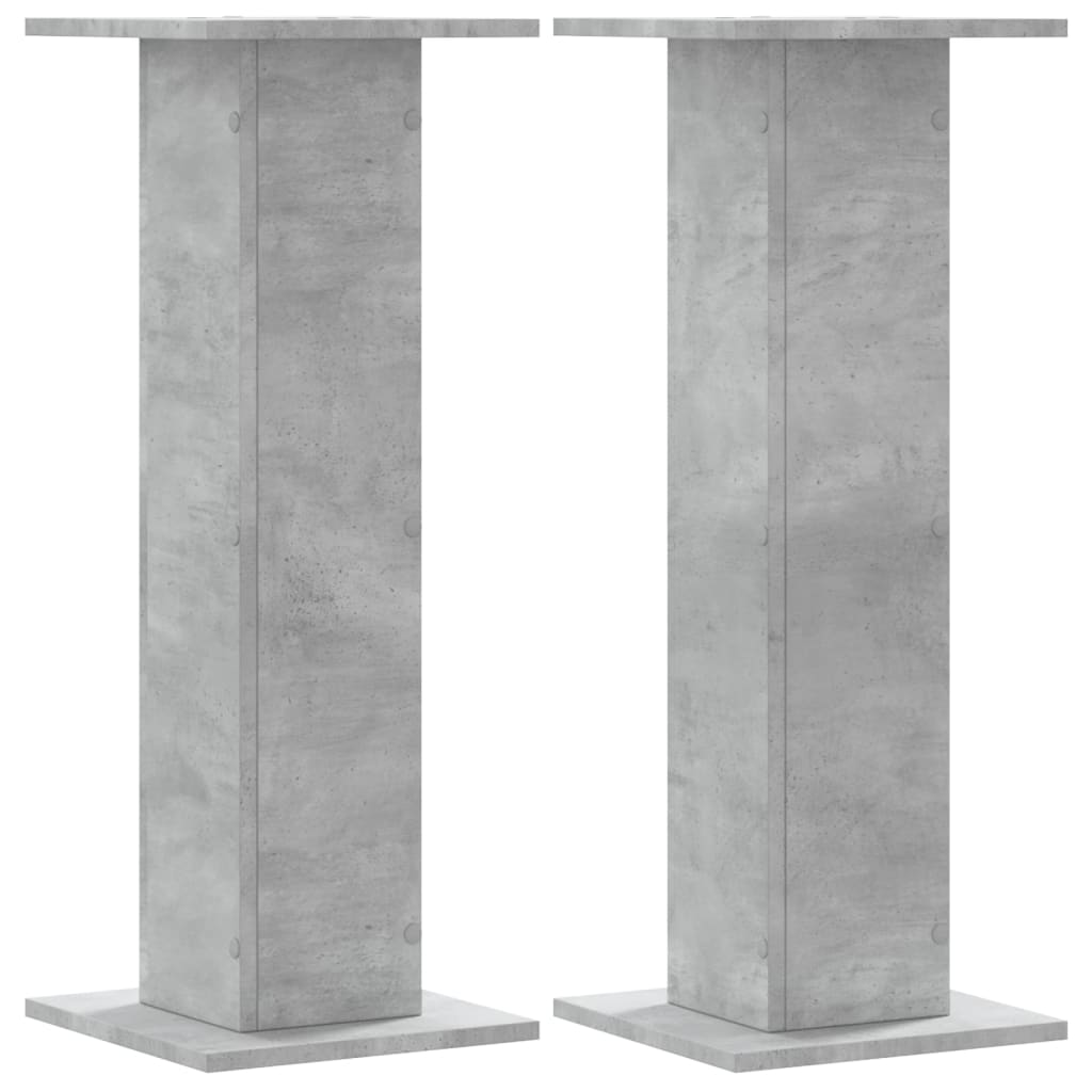 vidaXL Βάσεις Φυτών 2 τεμ. Γκρι Σκυρ. 30x30x80 εκ. Επεξεργασμένο Ξύλο