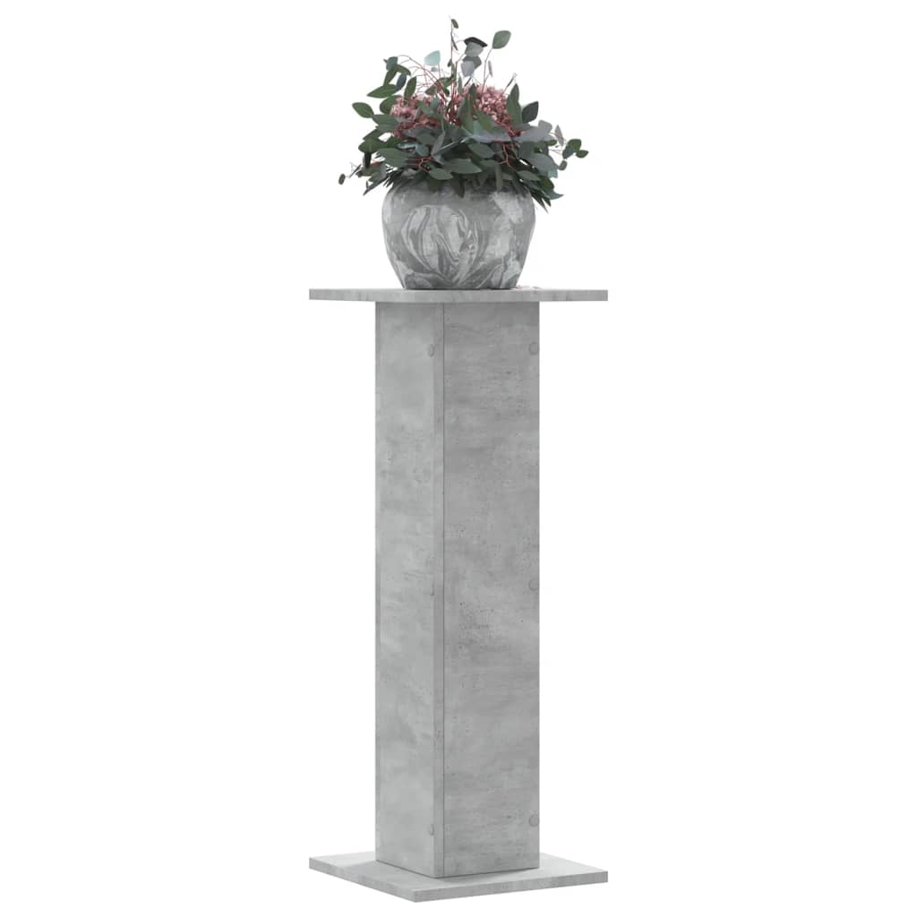 vidaXL Βάσεις Φυτών 2 τεμ. Γκρι Σκυρ. 30x30x80 εκ. Επεξεργασμένο Ξύλο