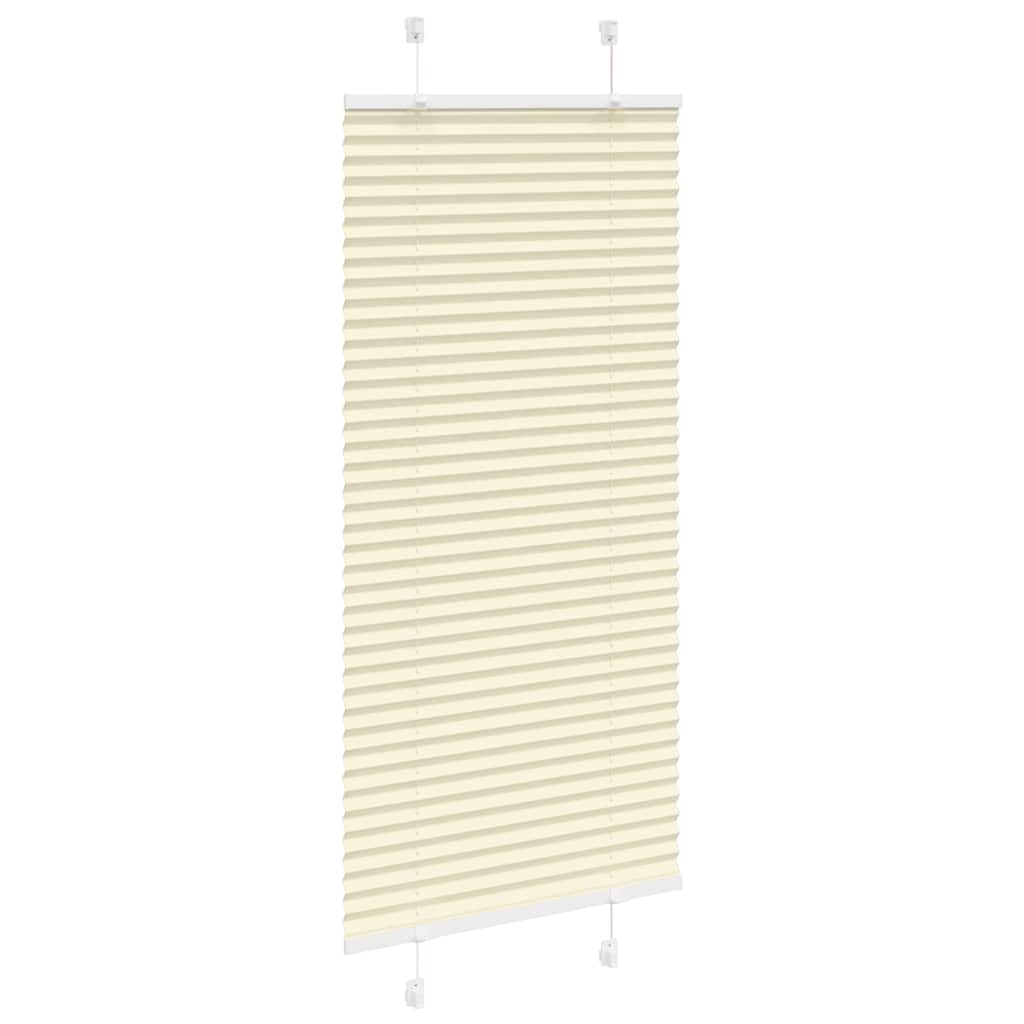 vidaXL Πλισέ περσίδα Κρέμα 55x100 cm Πλάτος υφάσματος 54,4 cm