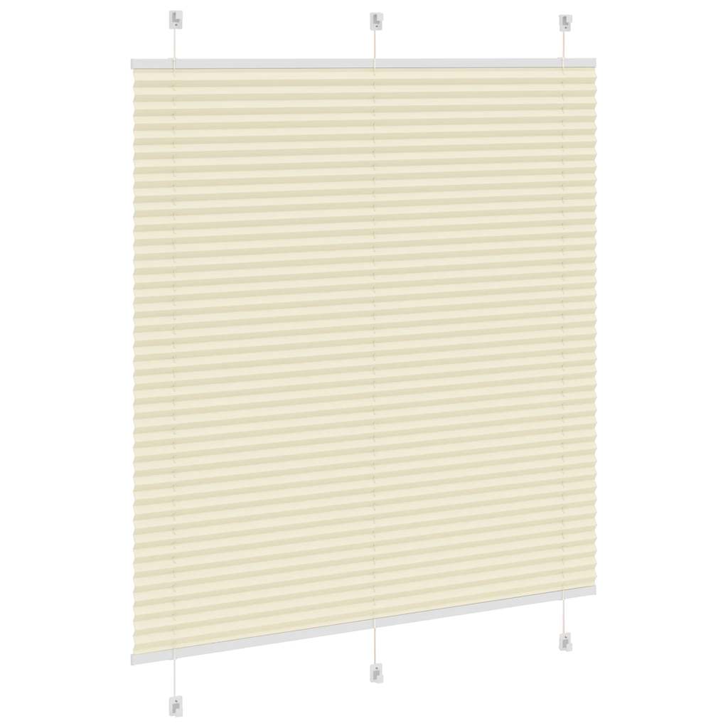 vidaXL Πλισέ περσίδα Κρέμα 115x100 cm Πλάτος υφάσματος 114,4 cm