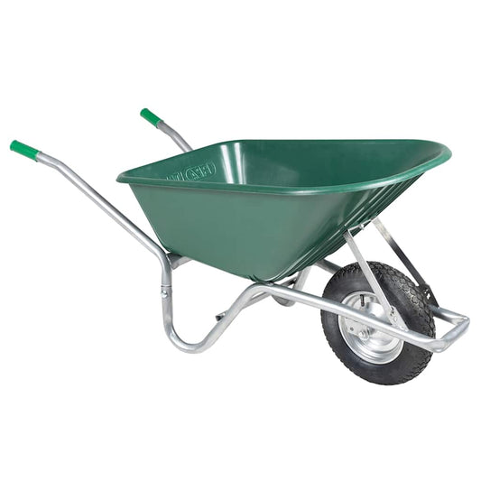 vidaXL Καροτσάκι πράσινο 90 L 150 kg από γαλβανισμένο χάλυβα πλαστικό