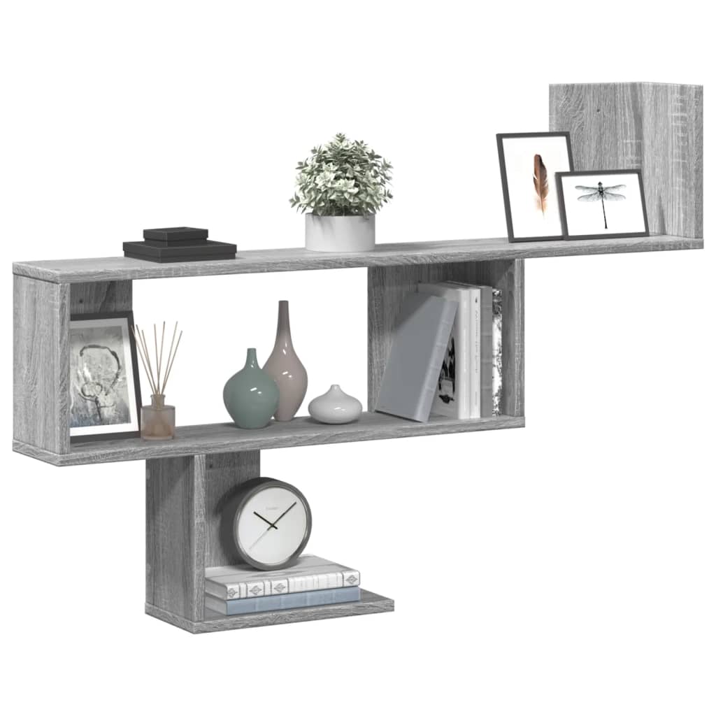 vidaXL Ραφιέρα Τοίχου Γκρι Sonoma 100x15x70 εκ. Επεξεργασμένο Ξύλο