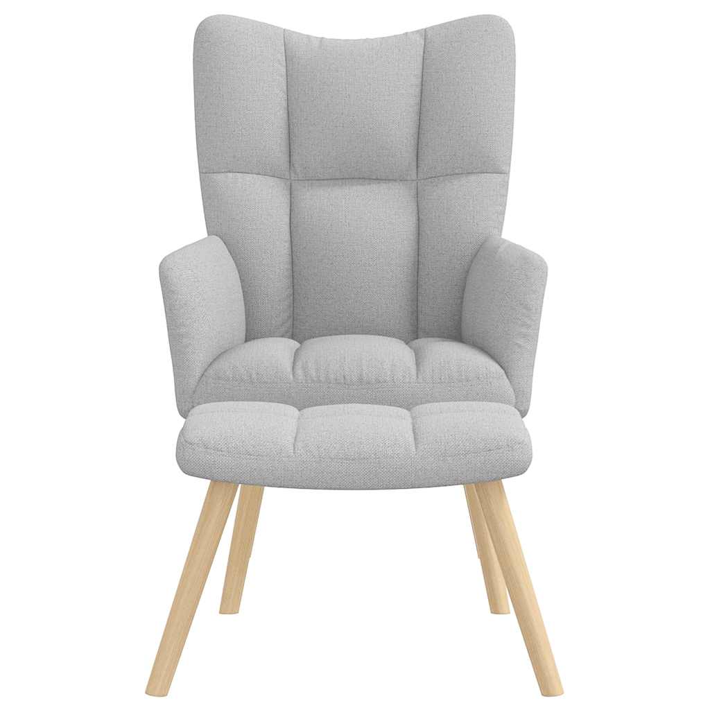 vidaXL Καρέκλα χαλάρωσης με υποπόδιο Cloud Grey Fabric