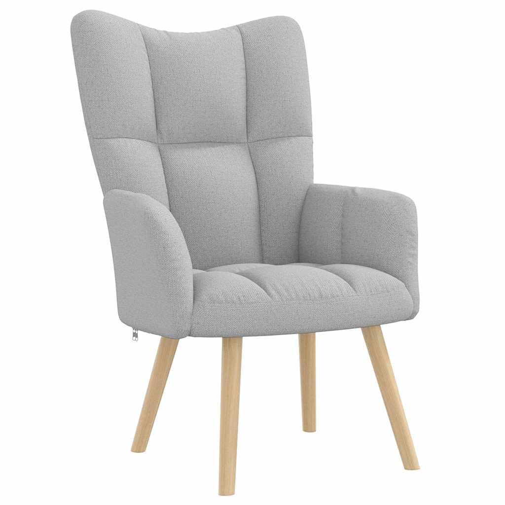 vidaXL Καρέκλα χαλάρωσης με υποπόδιο Cloud Grey Fabric
