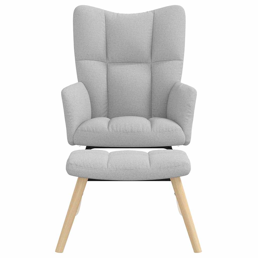vidaXL Κουνιστή καρέκλα με υποπόδιο Cloud Grey Fabric
