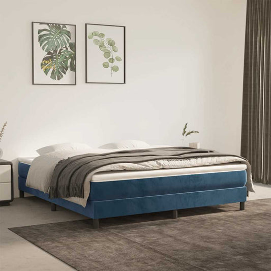 vidaXL Στρώμα με Pocket Springs Μεσαίας Σκληρότητας Σκούρο Μπλε 160x210x20 εκ. Βελούδινο