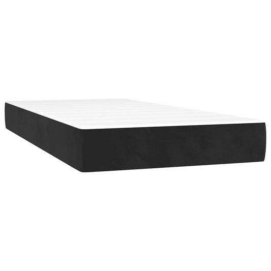 vidaXL Στρώμα με Pocket Springs Μεσαίας Σκληρότητας Μαύρο 100x220x20 εκ. Βελούδινο