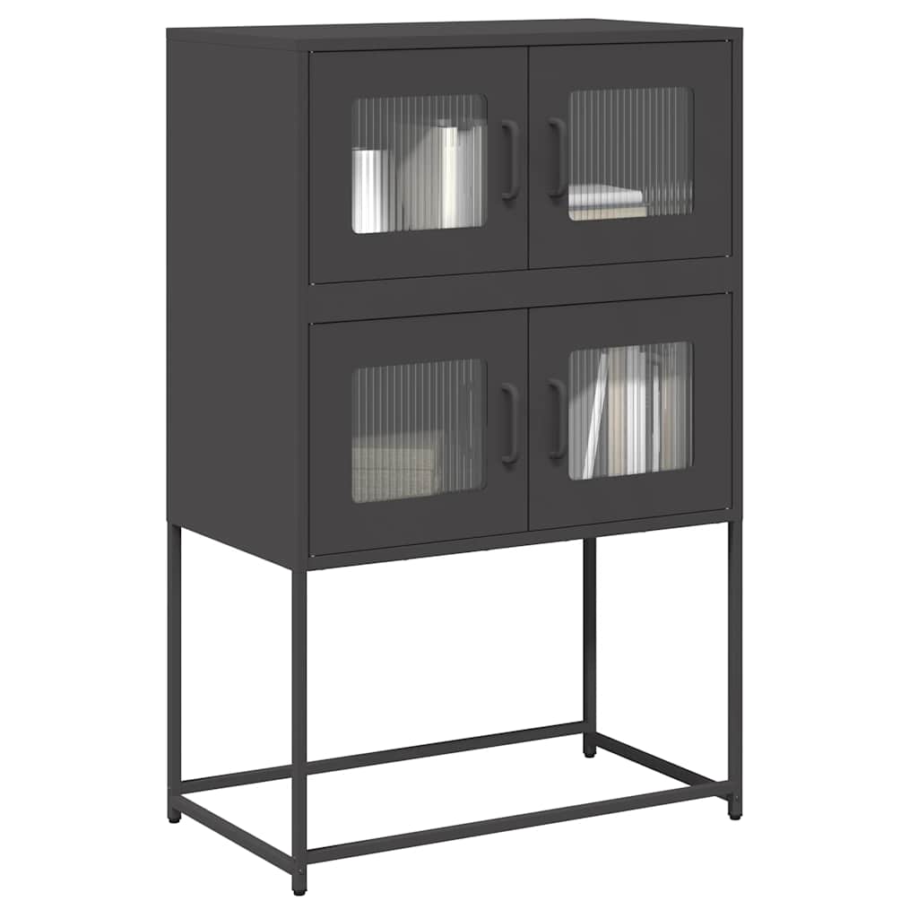 vidaXL Highboard Μαύρο 68x39x107 cm Ατσάλι