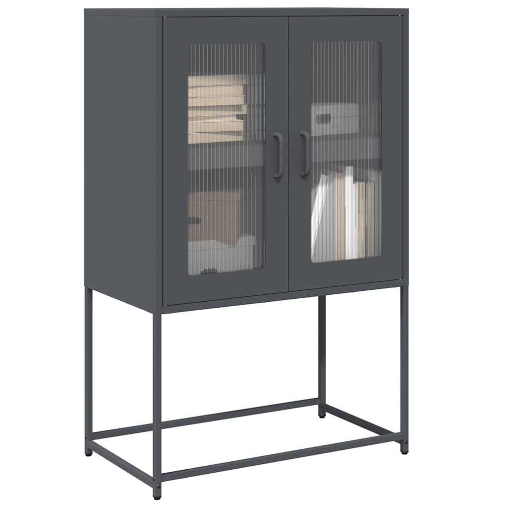 vidaXL Highboard Ανθρακί 68x39x107 cm Χάλυβας