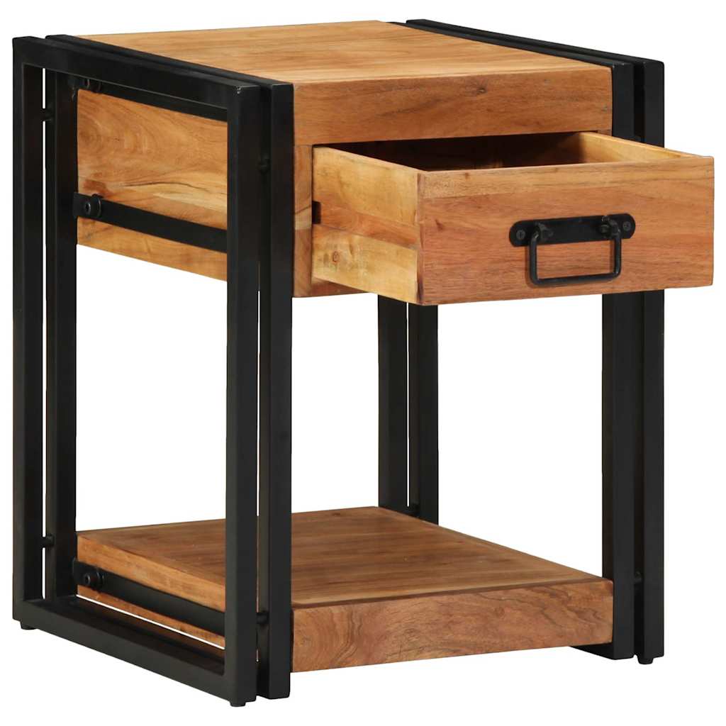 vidaXL Κομοδίνο με συρτάρι Καφέ 40 x 40 x 50 cm Στερεό Ξύλο Ακακίας