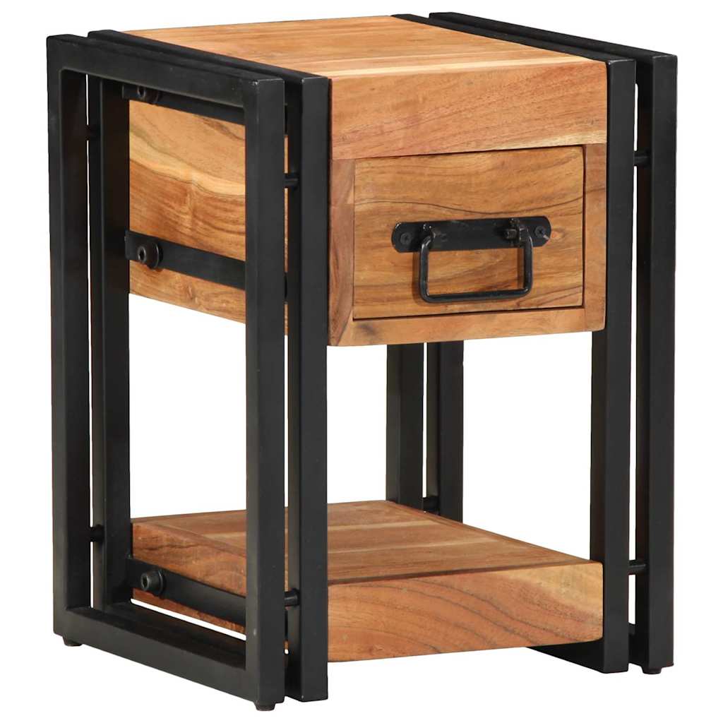 vidaXL Κομοδίνο με συρτάρι Καφέ 30 x 30 x 40 cm Στερεό Ξύλο Ακακίας