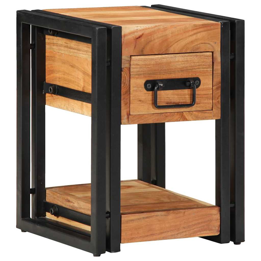 vidaXL Κομοδίνο με συρτάρι Καφέ 30 x 30 x 40 cm Στερεό Ξύλο Ακακίας