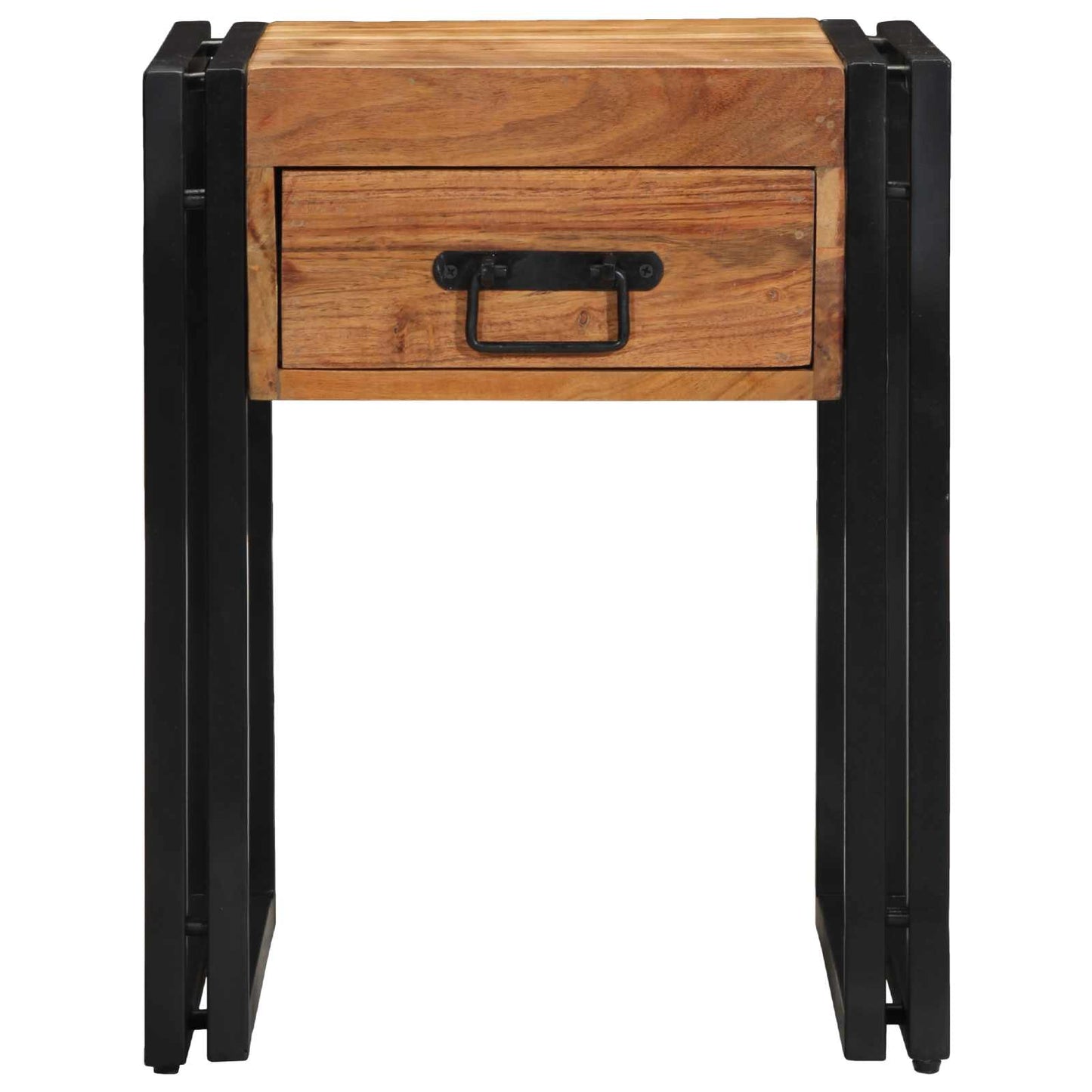 vidaXL End Table Καφέ και Μαύρο 40 x 40 x 50 cm Στερεό Ξύλο Ακακίας