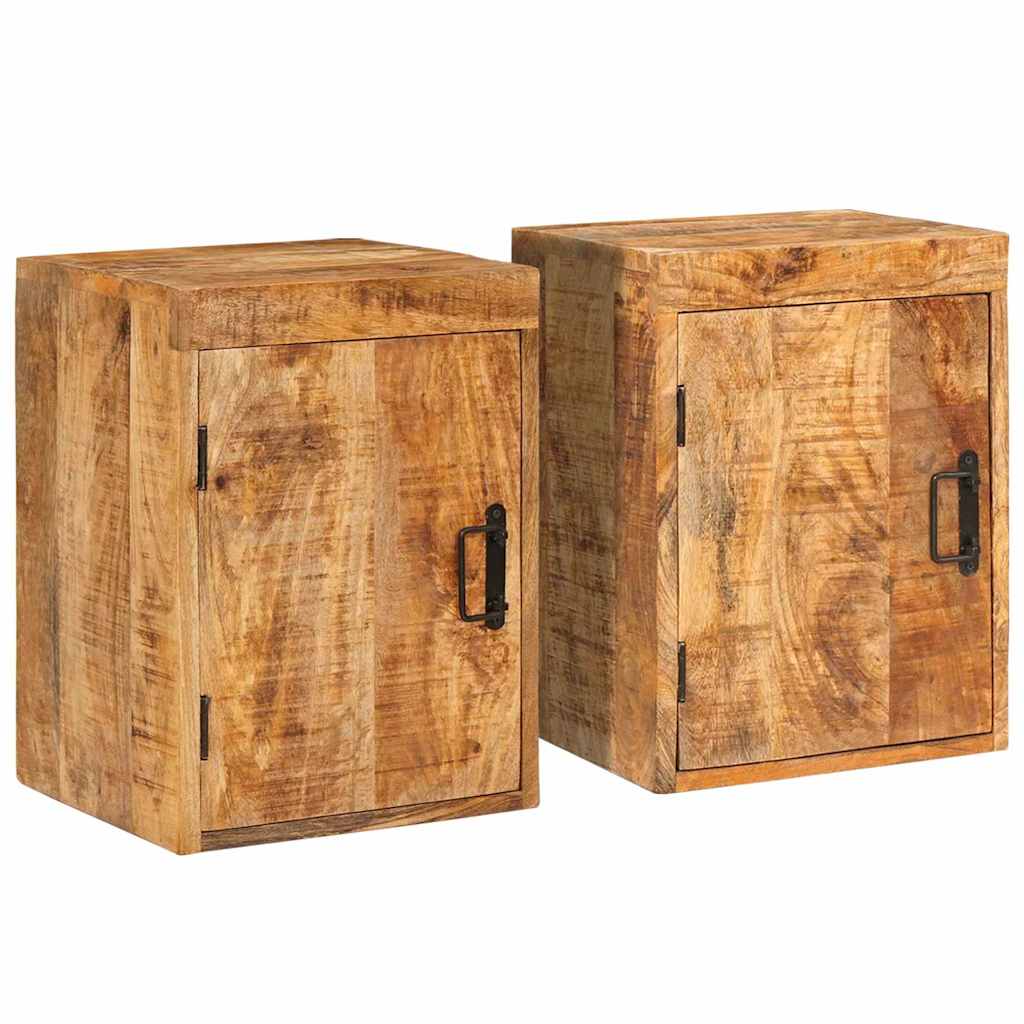 vidaXL Κομοδίνο 2 pcs Καφέ 35 x 33 x 48 εκ Στερεό ξύλο μάνγκο