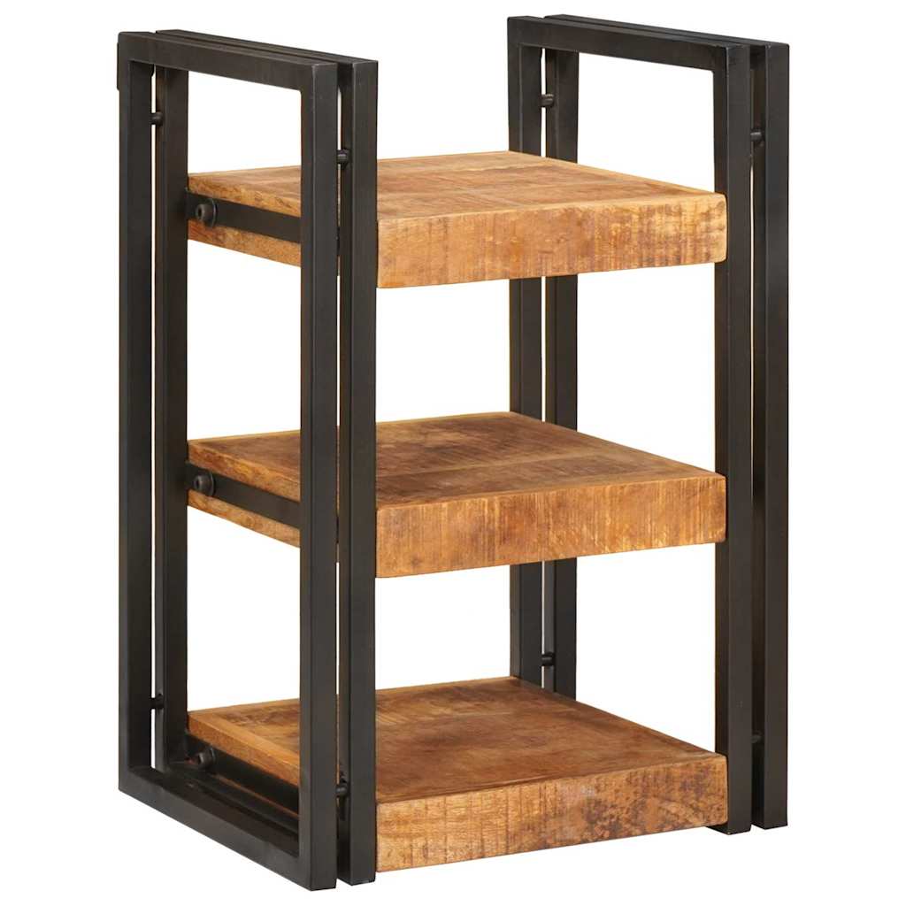 vidaXL Κομοδίνο Καφέ και μαύρο 38 x 33 x 58 εκ. Στερεό ξύλο μάνγκο