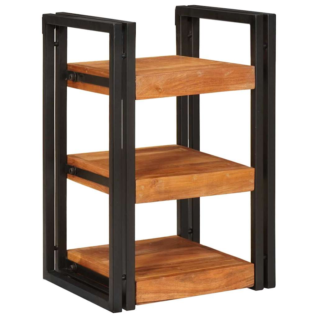 vidaXL Κομοδίνο Καφέ και Μαύρο 38 x 33 x 58 εκ. Σταθερό Ξύλο Ακακίας