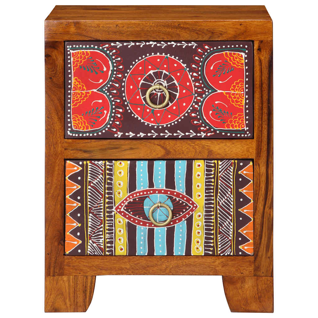 vidaXL Κομοδίνο 2 τεμάχια 35x35x45 cm μασίφ ξύλο ακακίας