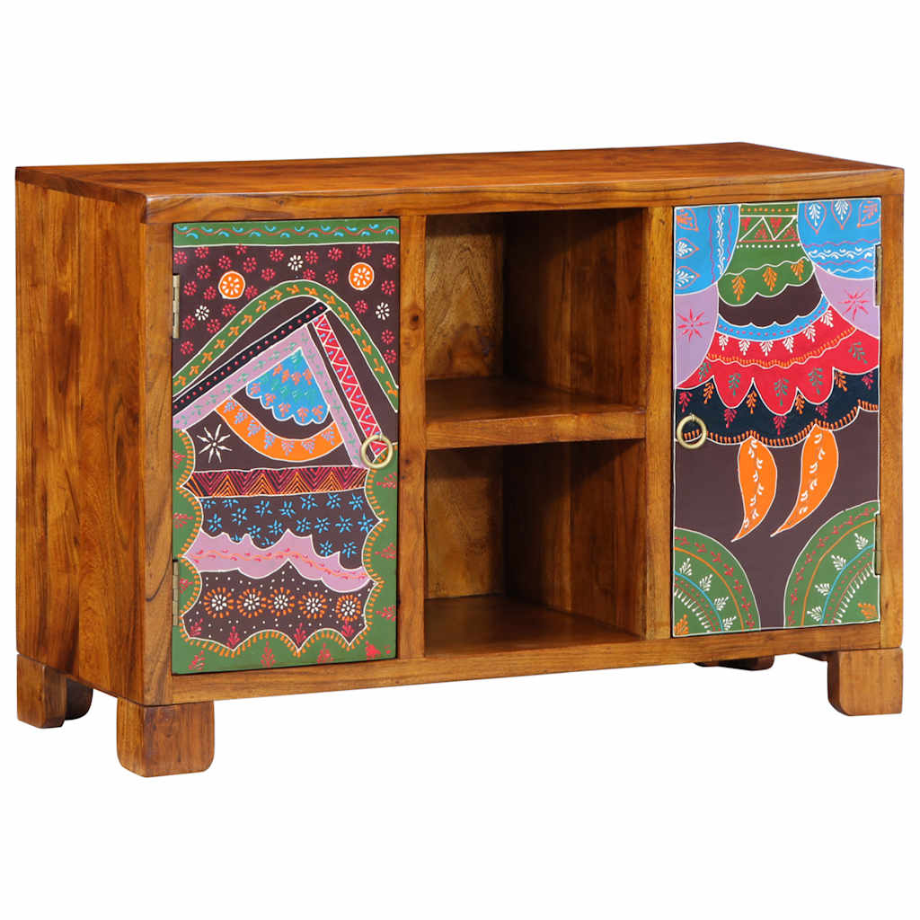 vidaXL Sideboard Πολύχρωμο 90x35x60 μασίφ ξύλο ακακίας