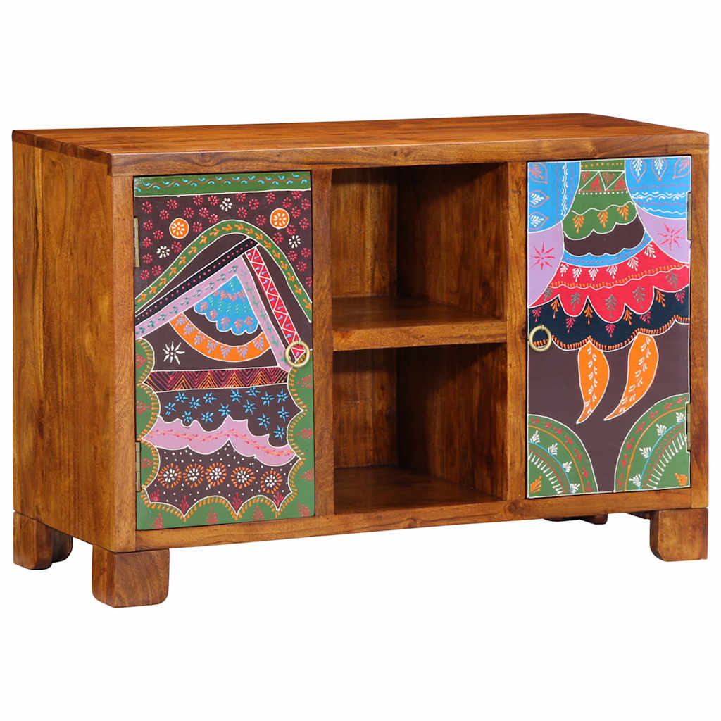 vidaXL Sideboard Πολύχρωμο 90x35x60 μασίφ ξύλο ακακίας