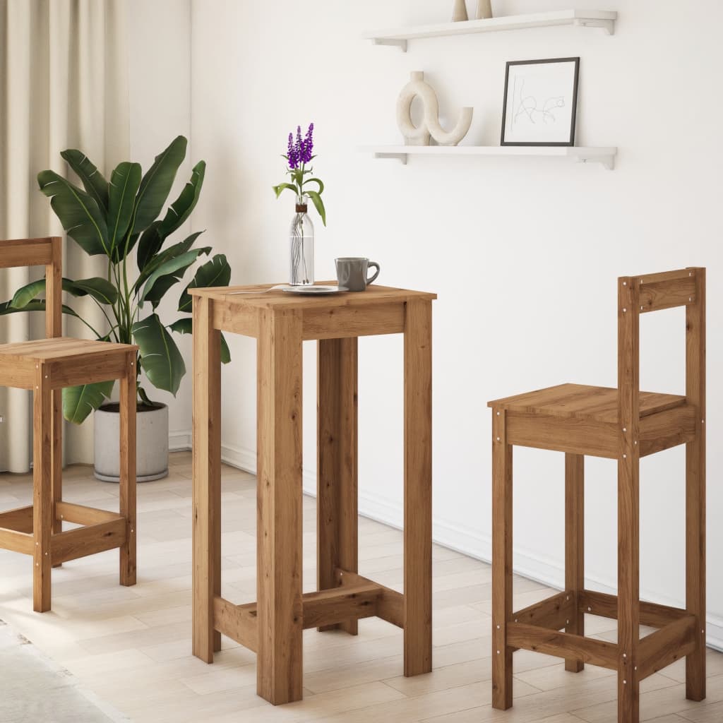 vidaXL Τραπέζι Μπαρ Αρτισιανή Δρυς 51x50x103,5 εκ. Επεξ. Ξύλο