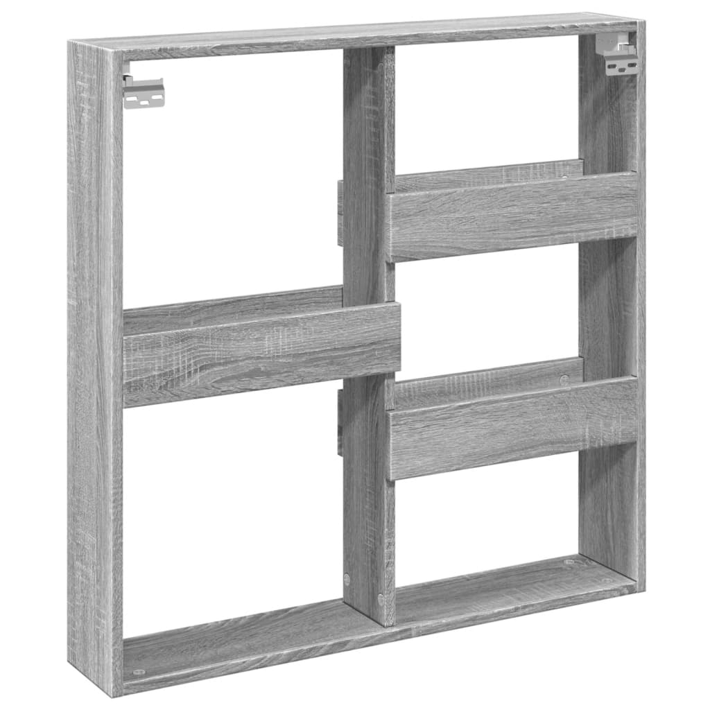 vidaXL Ντουλάπι Τοίχου Γκρι Sonoma 80x15x80 εκ. Επεξεργασμένο Ξύλο