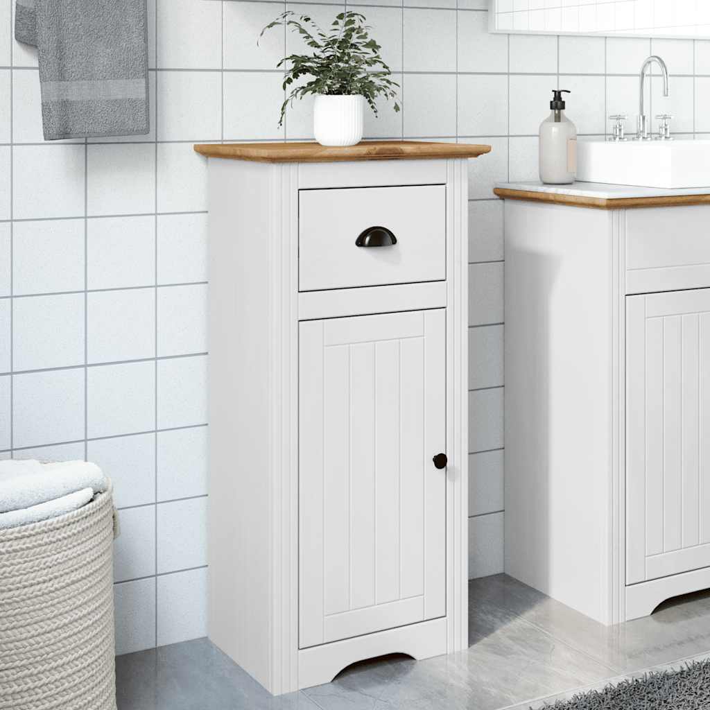 vidaXL Ντουλάπι μπάνιου BODO Λευκό και καφέ 44x30x90 cm